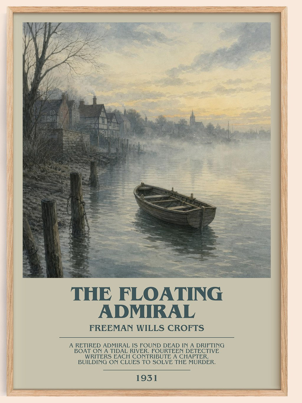 The Floating Admiral bookish book poster by Freeman Wills Crofts – framed literary art print