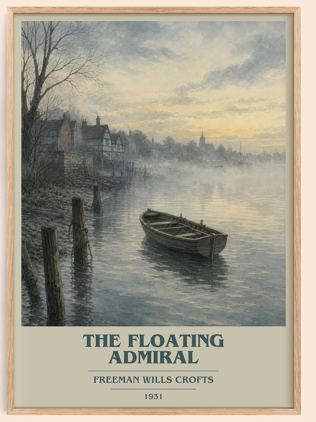 The Floating Admiral book cover book poster by Freeman Wills Crofts – framed literary art print