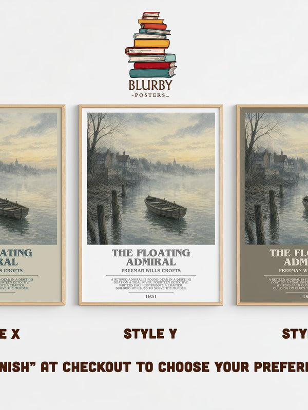 The Floating Admiral bookish print in frame leaning in hallway – mystery wall art