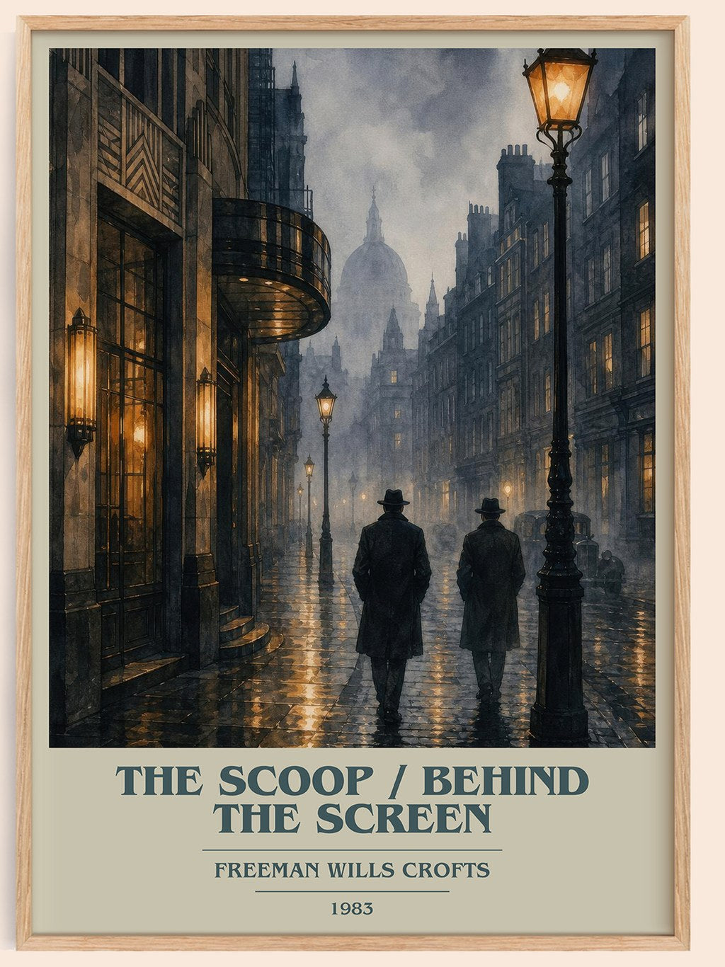 The Scoop / Behind the Screen book cover book poster by Freeman Wills Crofts – framed literary art print