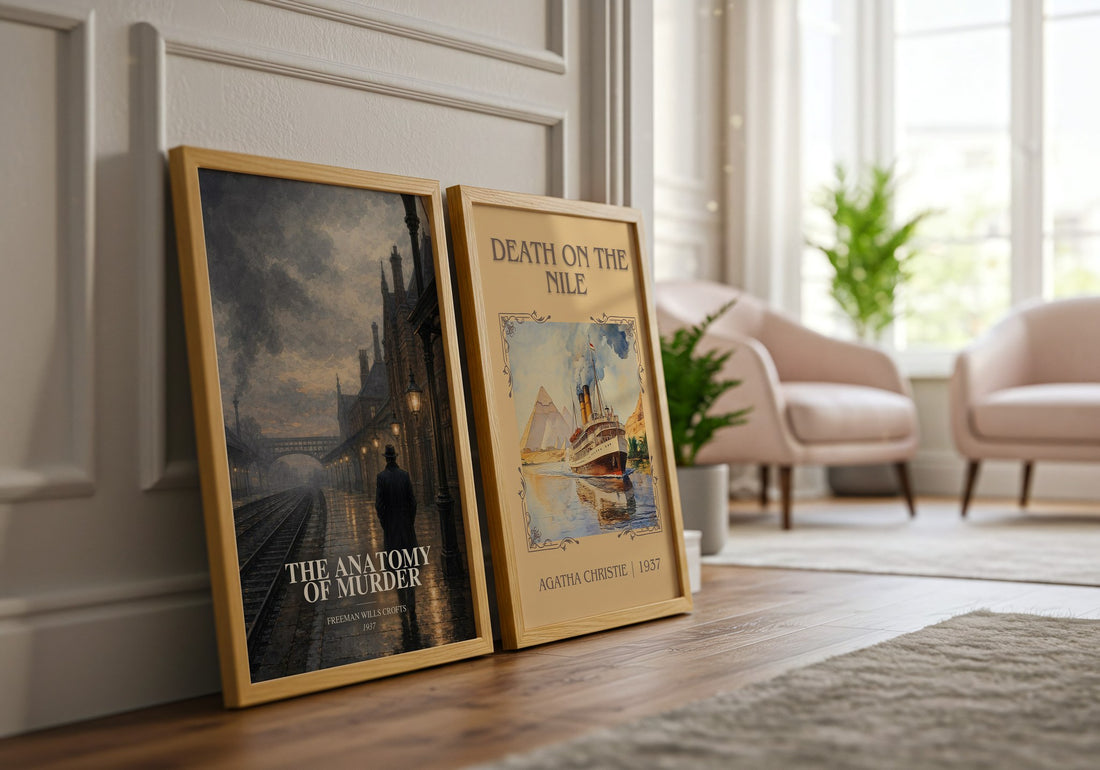 The Anatomy of murder watercolour print framed by window – literary home decor