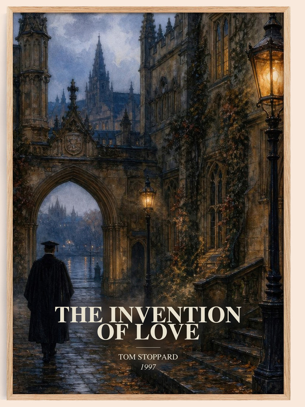 The invention of love watercolour book poster by Tom Stoppard – framed literary art print