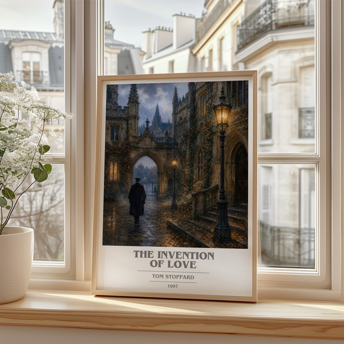The invention of love book cover poster colour and style options – Tom Stoppard book art