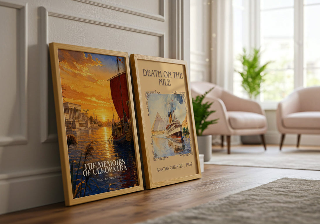 The Memoirs of Cleopatra watercolour print framed by window – literary home decor