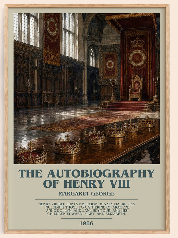 The autobiography of Henry VIII bookish book poster by Margaret George – framed literary art print
