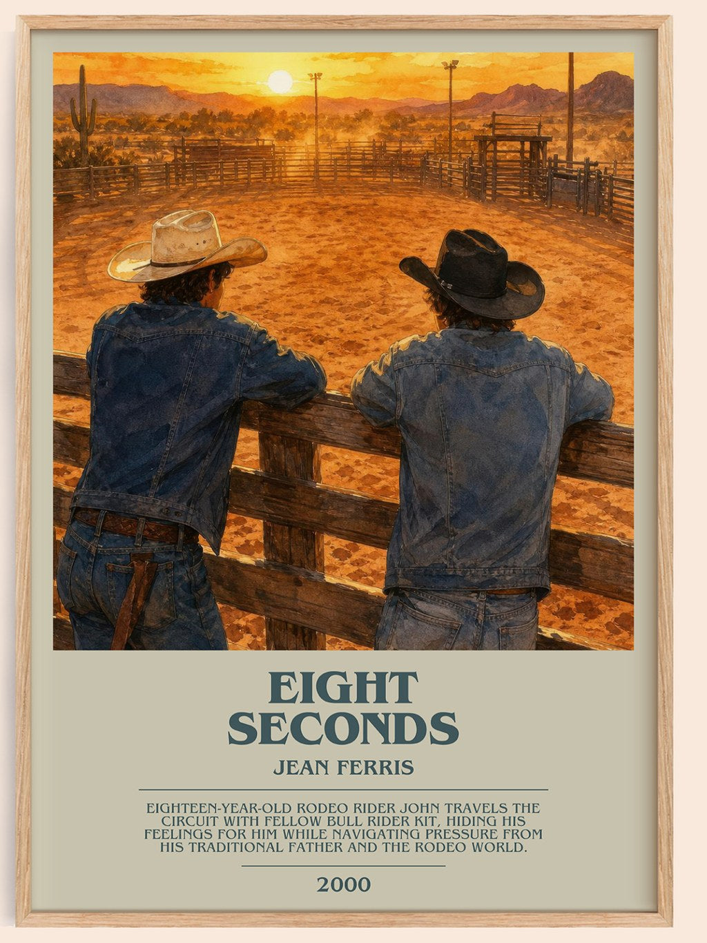 Eight seconds bookish book poster by Jean Ferris – framed literary art print