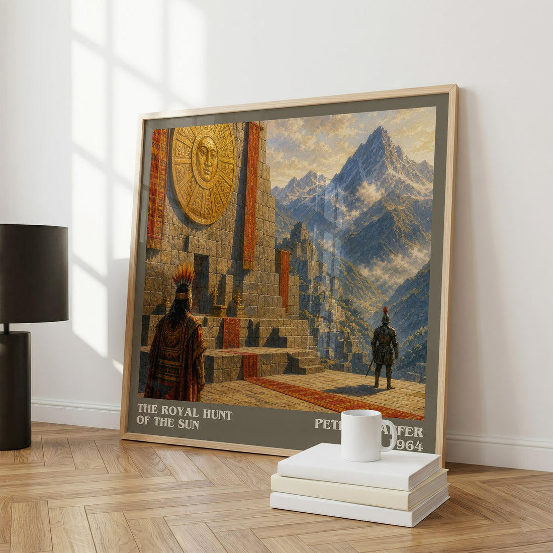 The royal hunt of the sun literary print framed by window – literary home decor