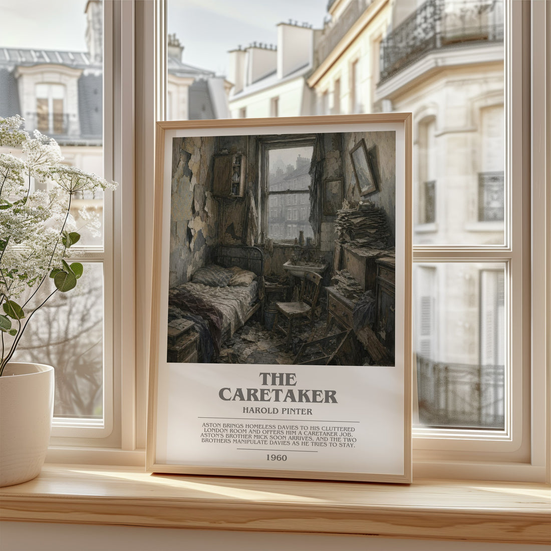 The caretaker bookish poster colour and style options – Harold Pinter book art