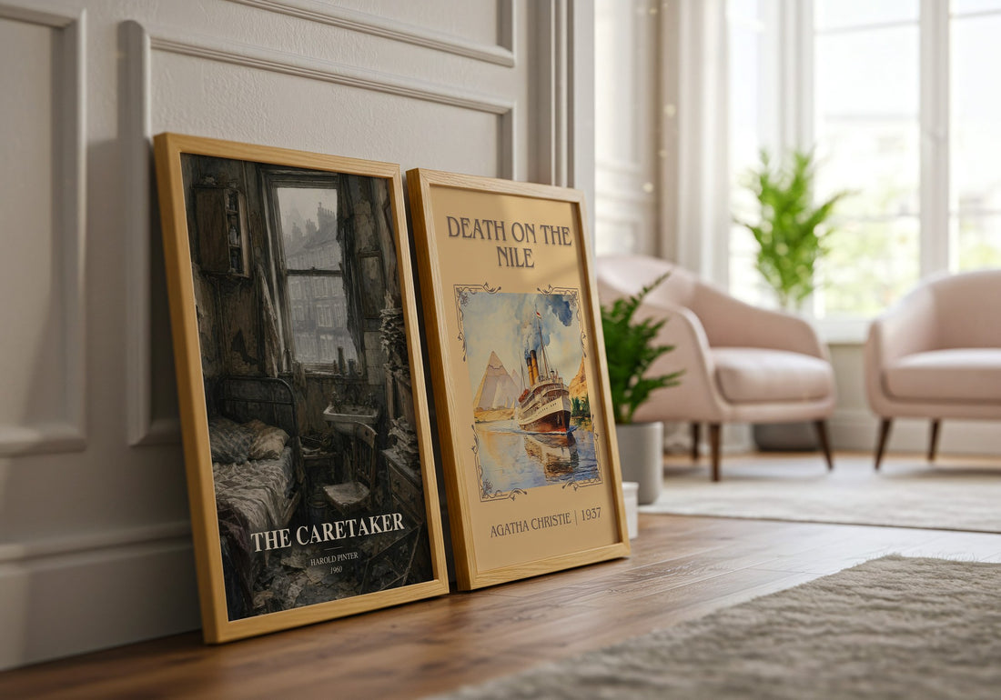 The caretaker watercolour print framed by window – literary home decor