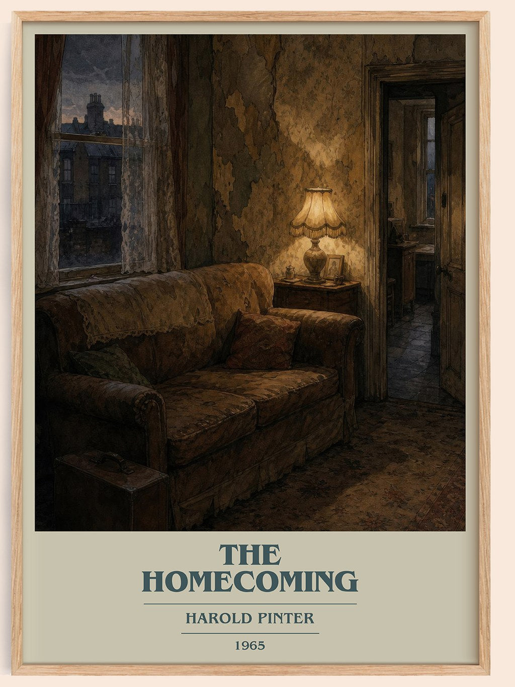 The homecoming book cover book poster by Harold Pinter – framed literary art print