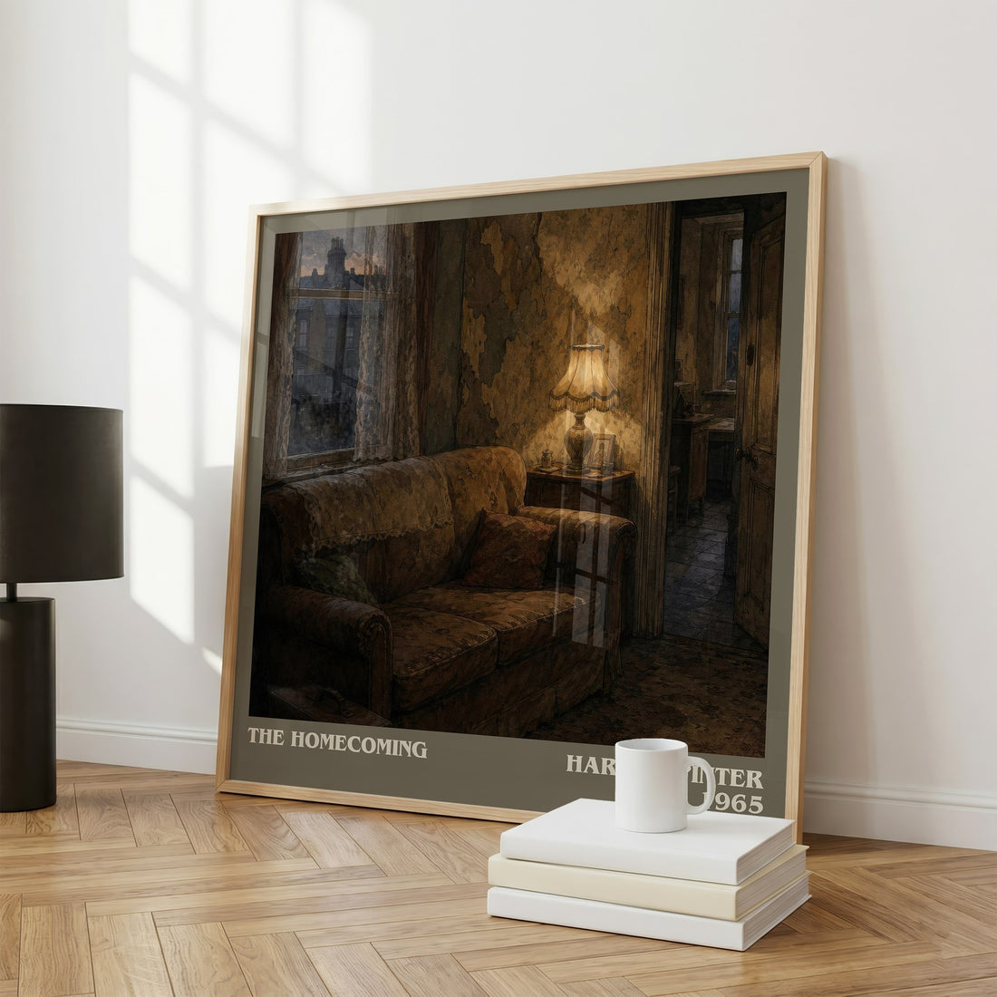 The homecoming literary print framed by window – literary home decor