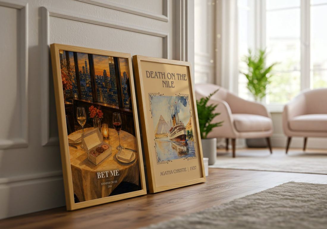 Bet me watercolour print framed by window – literary home decor