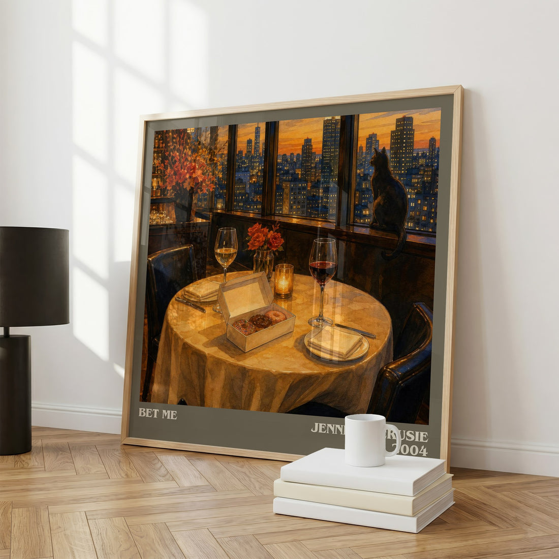 Bet me literary print framed by window – literary home decor