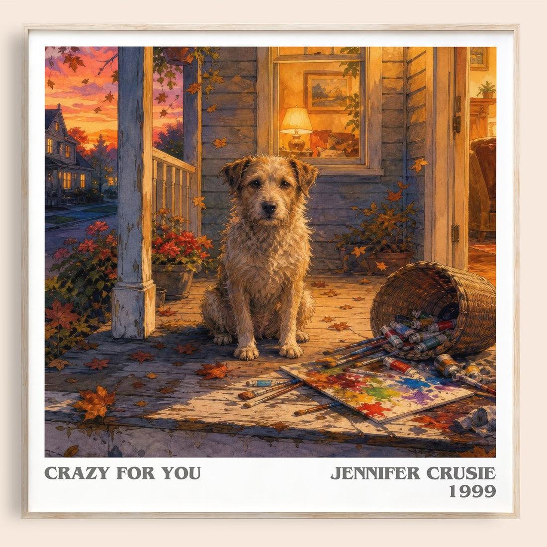 Crazy for You literary book poster by Jennifer Crusie – framed literary art print