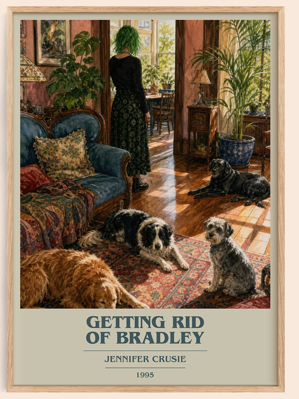 Getting rid of Bradley book cover book poster by Jennifer Crusie – framed literary art print