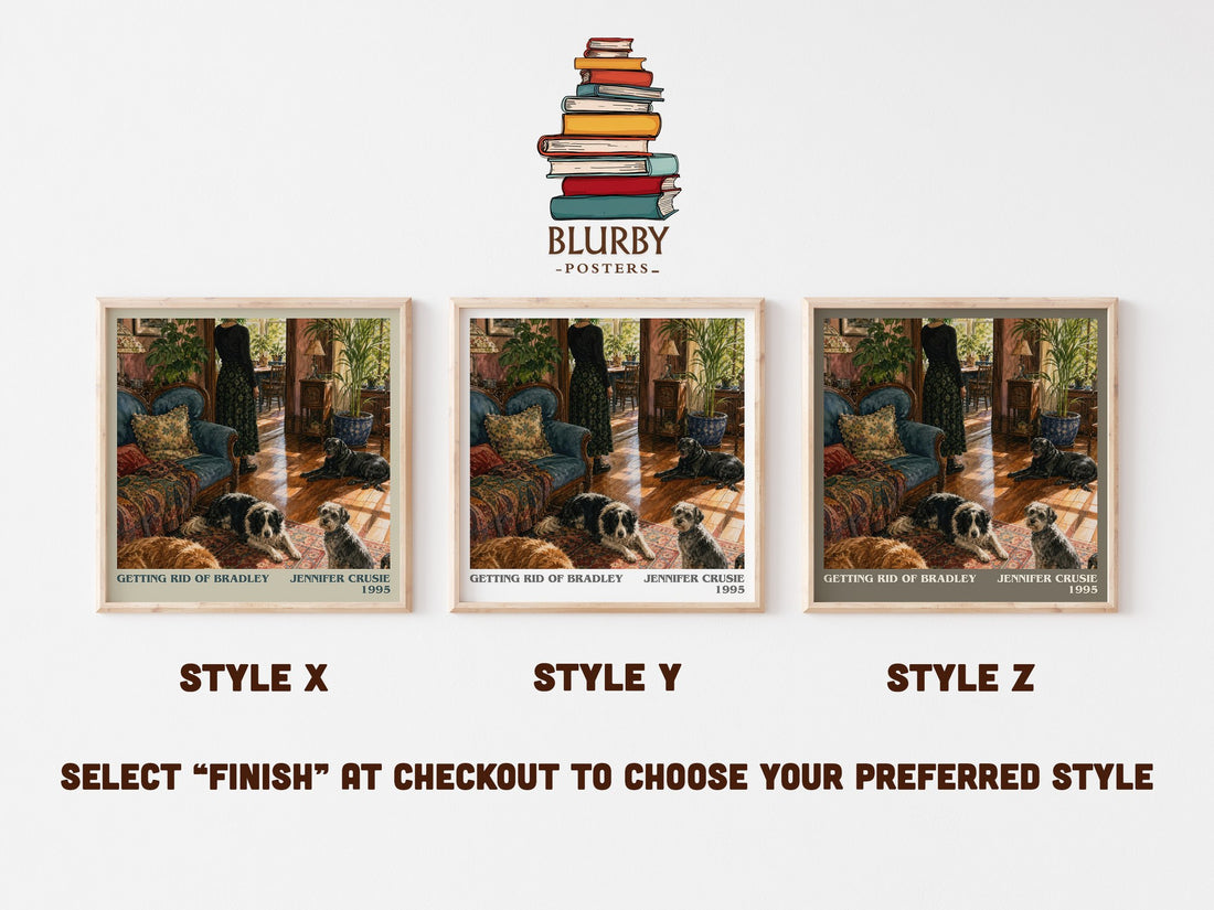 Getting rid of Bradley literary print in frame leaning in hallway – romance wall art (mockup)