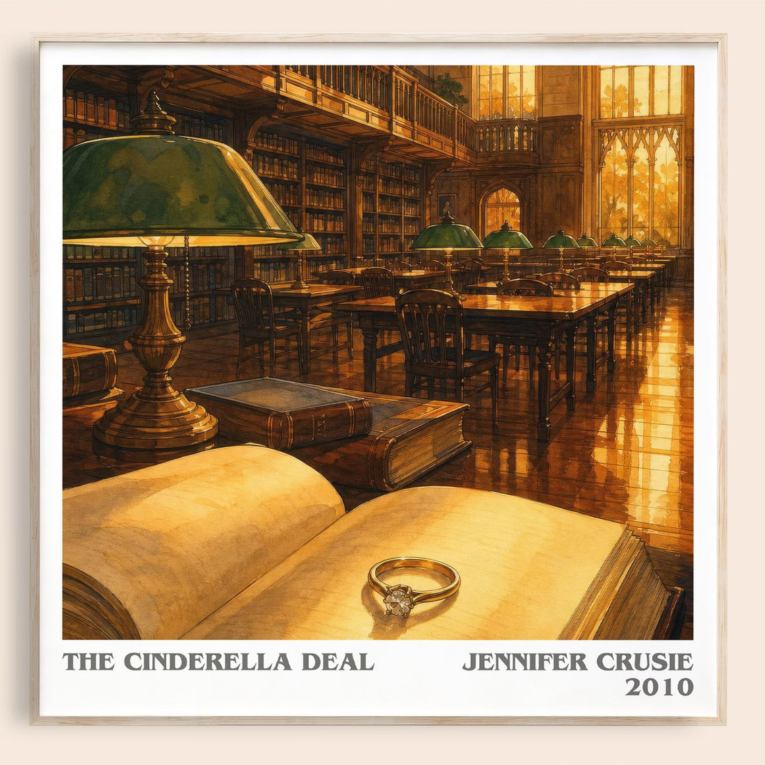 The Cinderella Deal literary book poster by Jennifer Crusie – framed literary art print