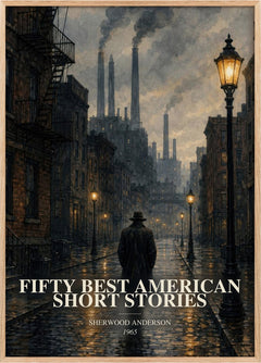 Fifty Best American Short Stories Book Watercolour Illustration by Sherwood Anderson