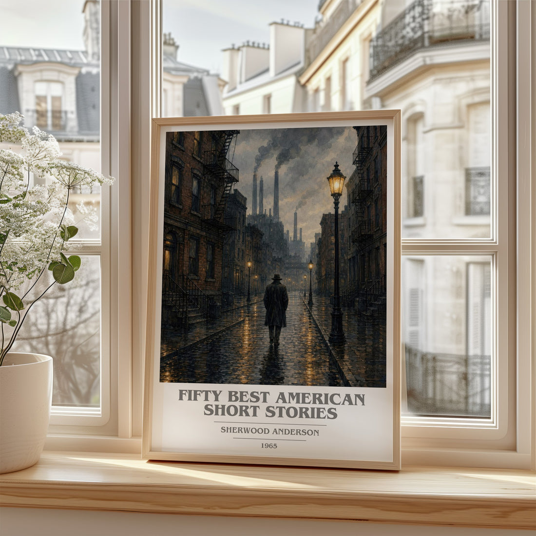 Fifty Best American Short Stories book cover poster colour and style options – Sherwood Anderson book art