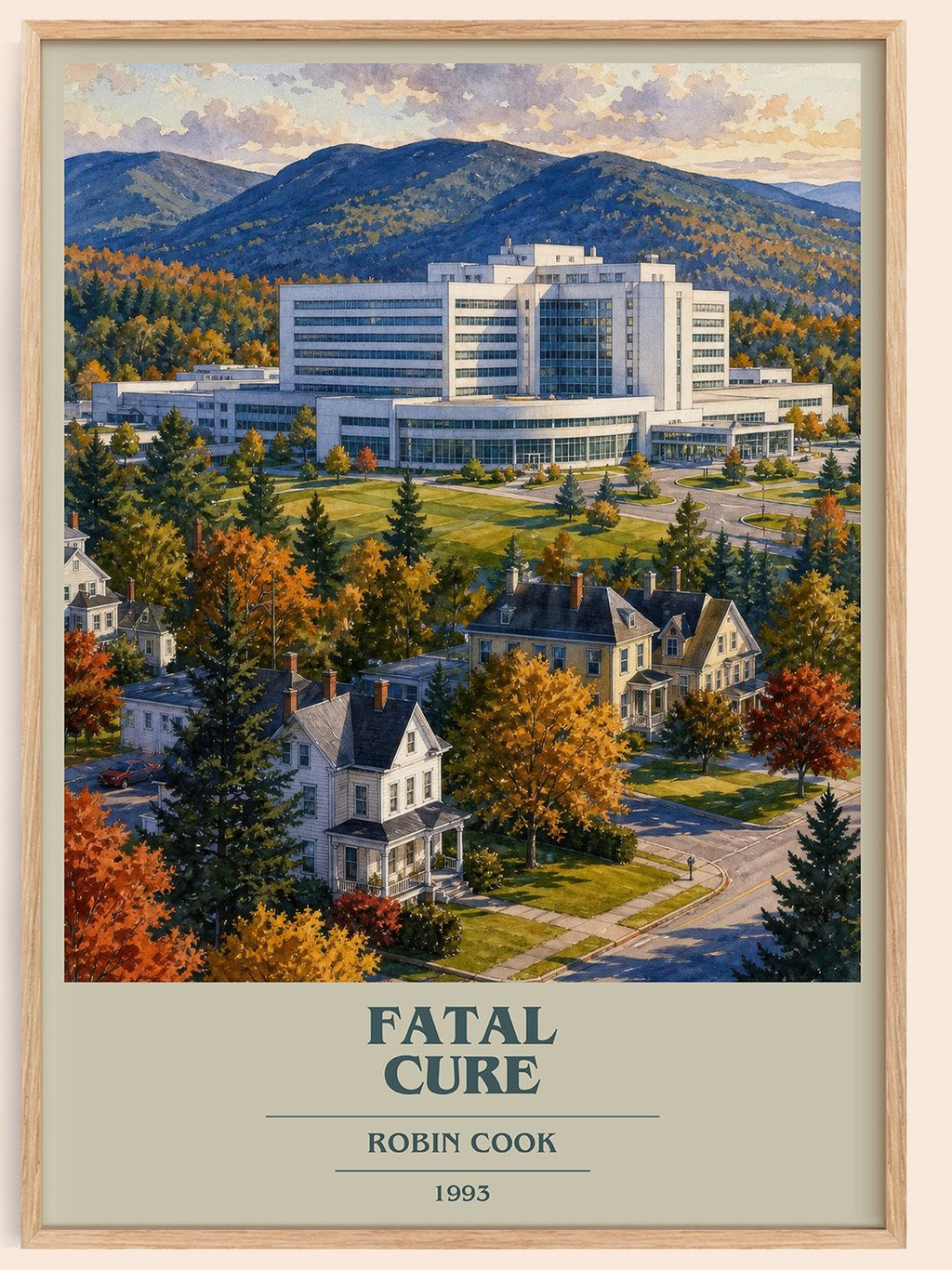 Fatal Cure book cover book poster by Robin Cook – framed literary art print
