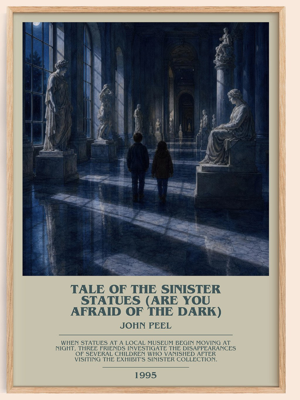 Tale of the Sinister Statues (Are You Afraid of the Dark) bookish book poster by John Peel – framed literary art print