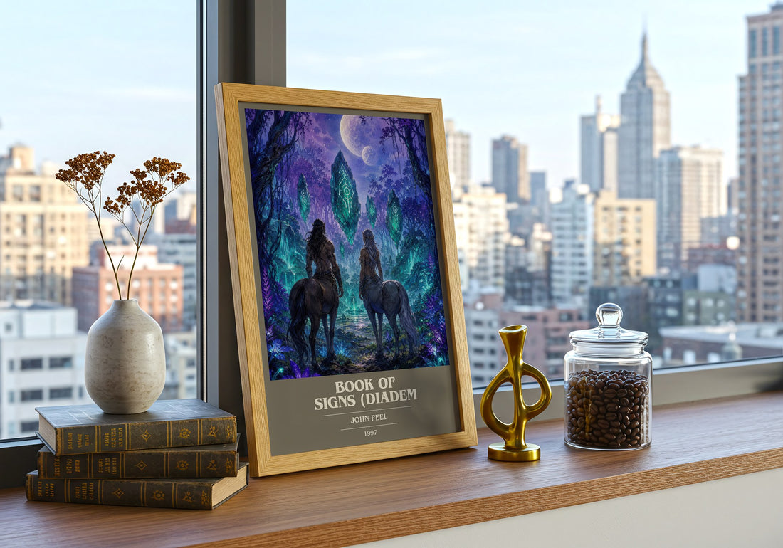 Book of Signs (Diadem book cover print framed by window – literary home decor