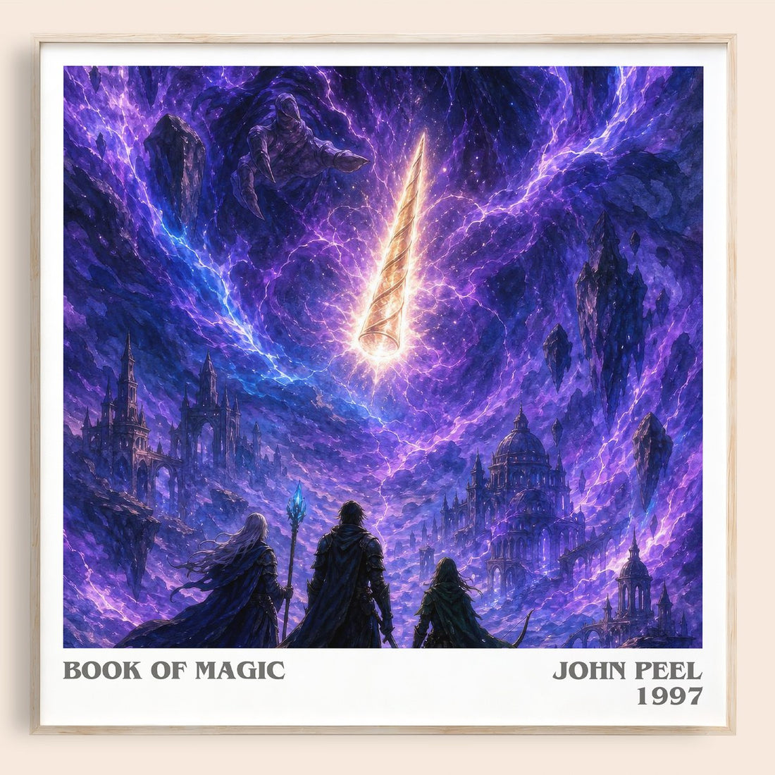 Book of magic literary book poster by John Peel – framed literary art print