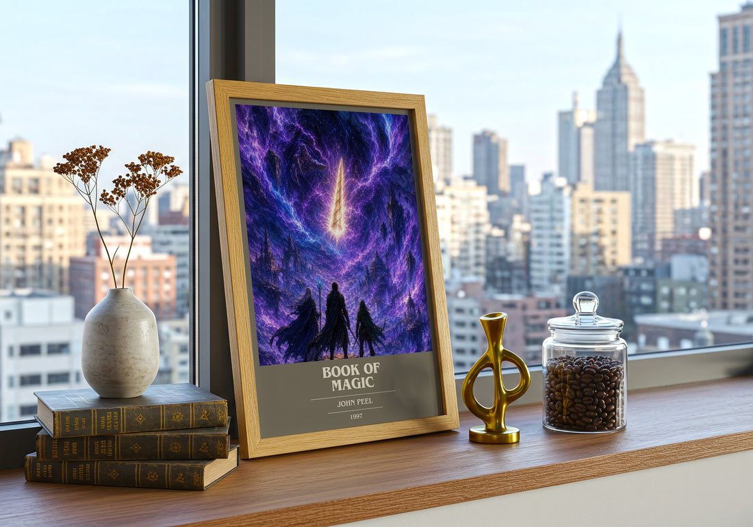 Book of magic book cover print framed by window – literary home decor