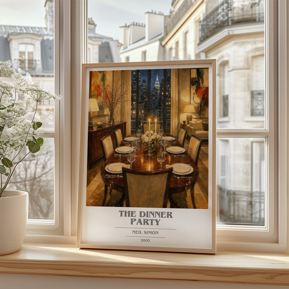 The Dinner Party book cover poster colour and style options – Neil Simon book art