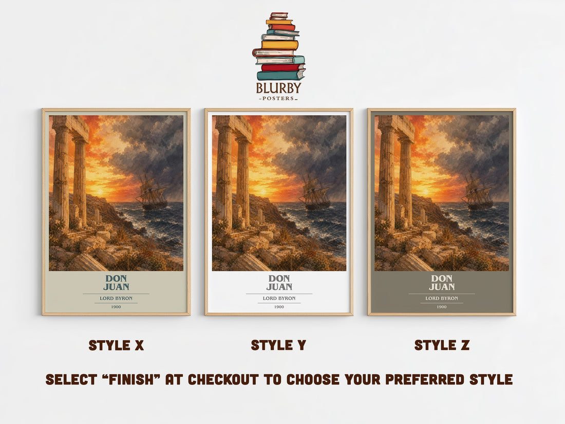 Don Juan book cover print in frame leaning in hallway – poetry wall art (mockup)