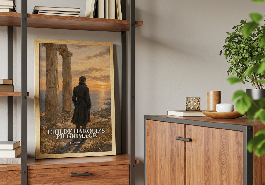 Childe Harold's pilgrimage book watercolour illustration paper finish options – matte satin gloss