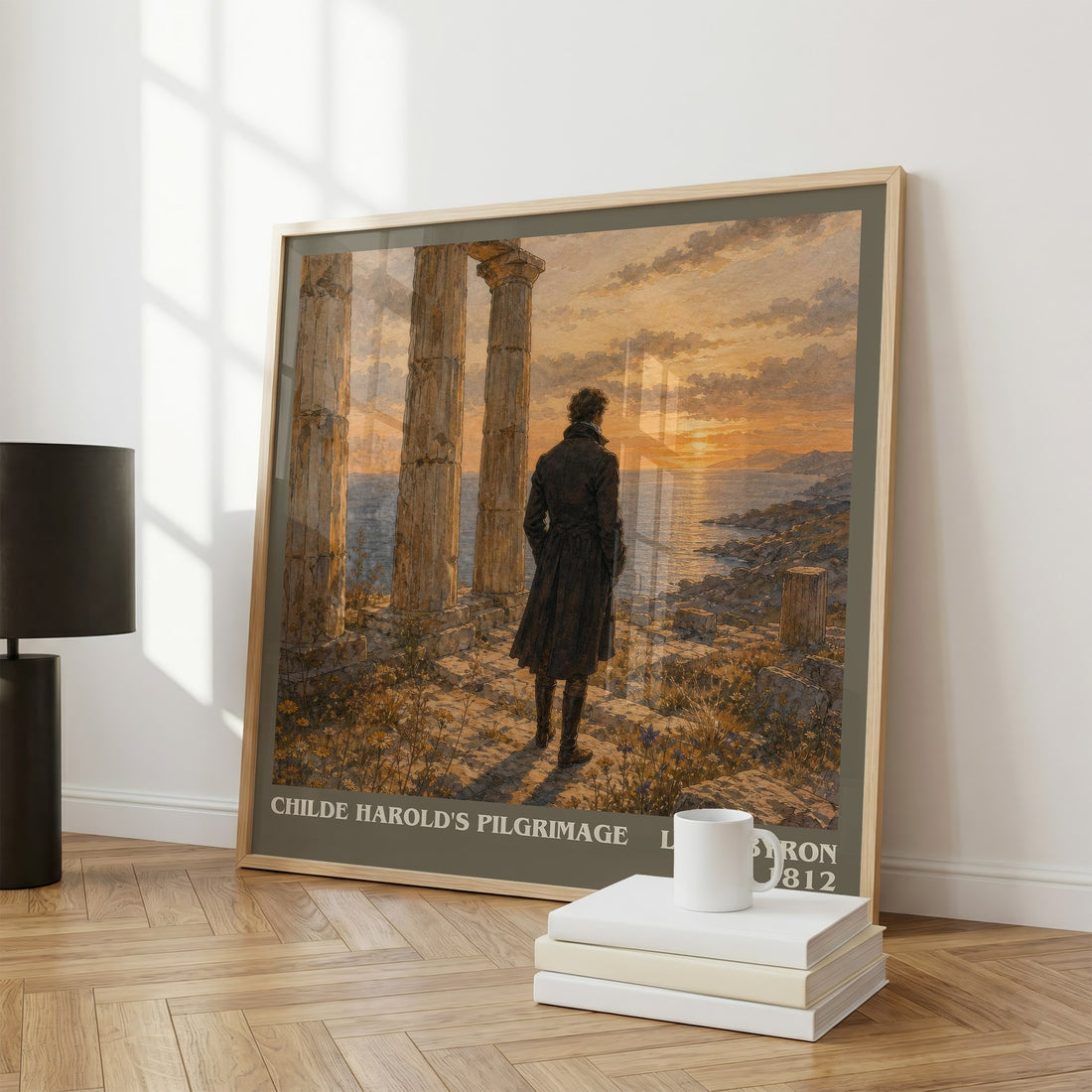 Childe Harold's pilgrimage literary print framed by window – literary home decor