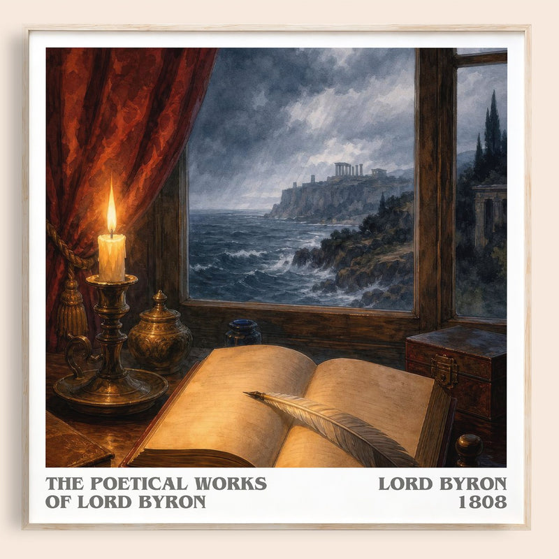 The poetical works of Lord Byron literary book poster by Lord Byron – framed literary art print