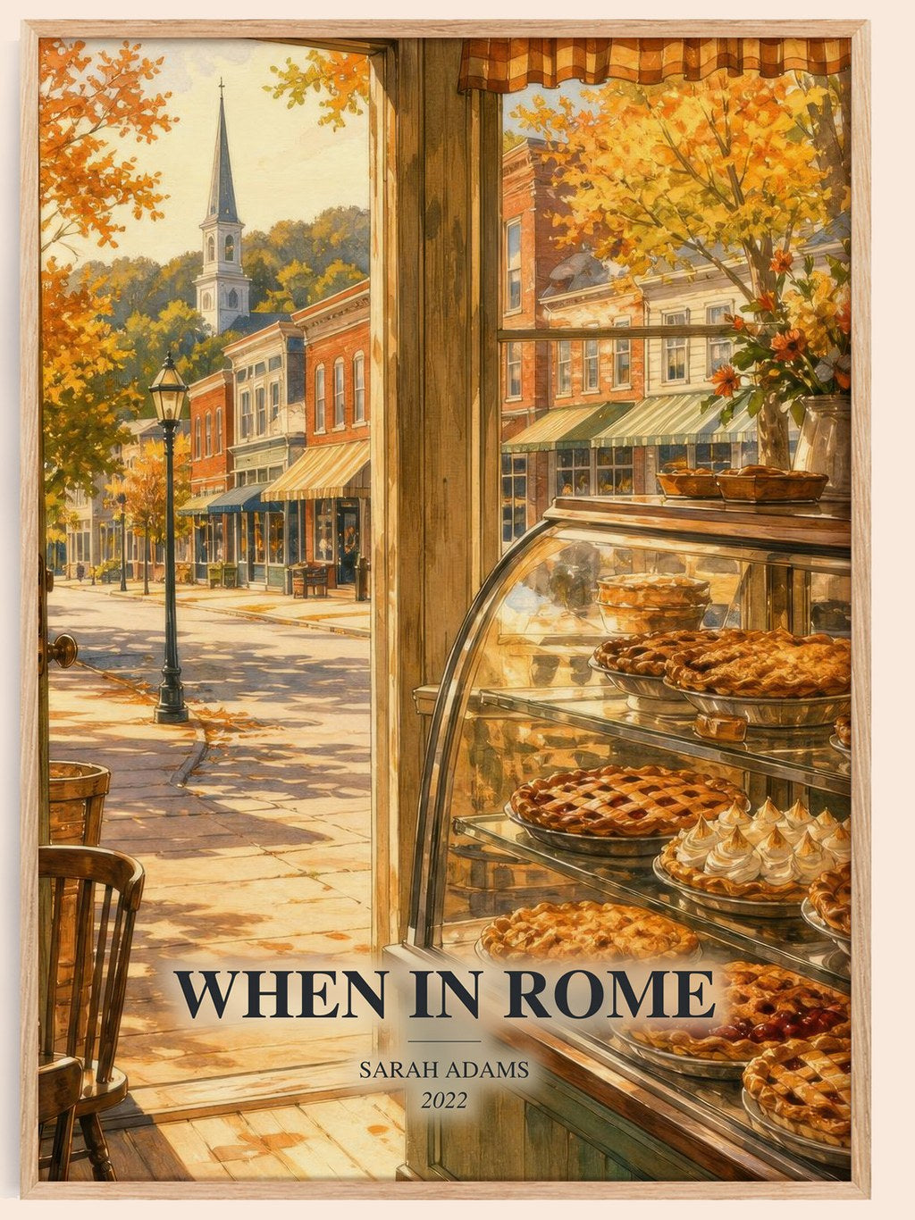 When in Rome watercolour book poster by Sarah Adams – framed literary art print