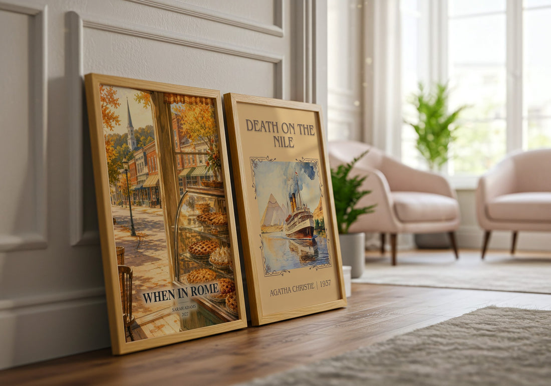 When in Rome watercolour print framed by window – literary home decor