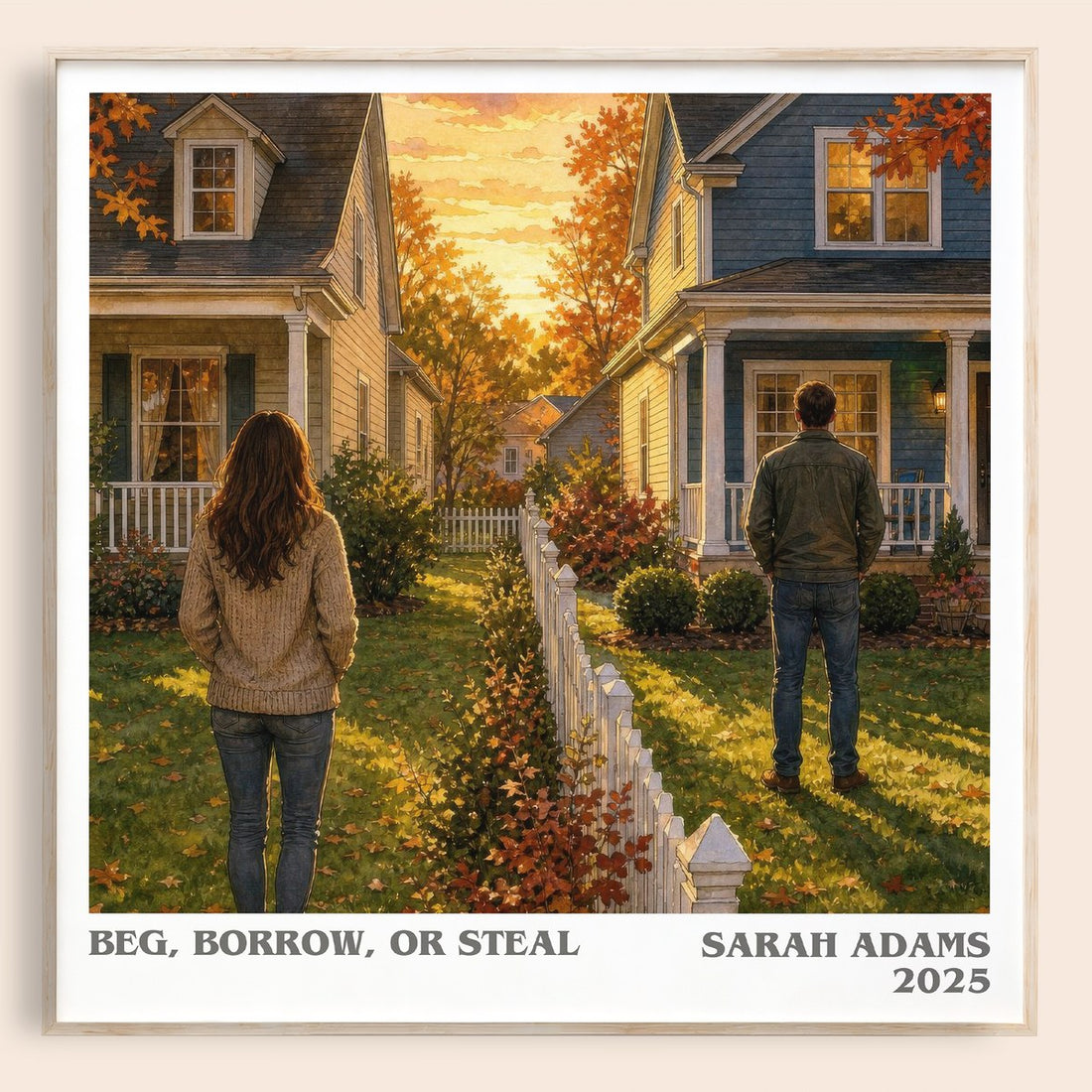 Beg, Borrow, or Steal literary book poster by Sarah Adams – framed literary art print