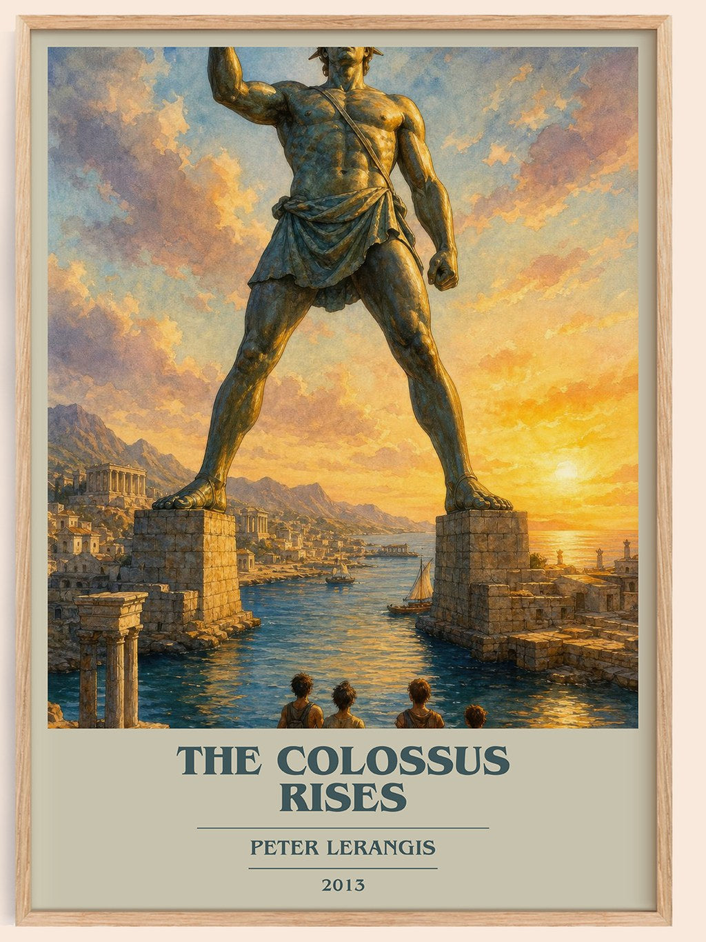 The colossus rises book cover book poster by Peter Lerangis – framed literary art print