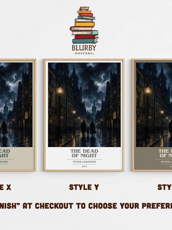 The Dead of Night book cover print in frame leaning in hallway – dystopian wall art
