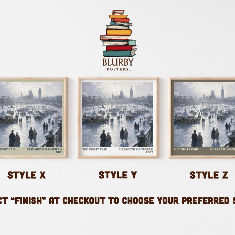 The Frost Fair literary print in frame leaning in hallway – romance wall art