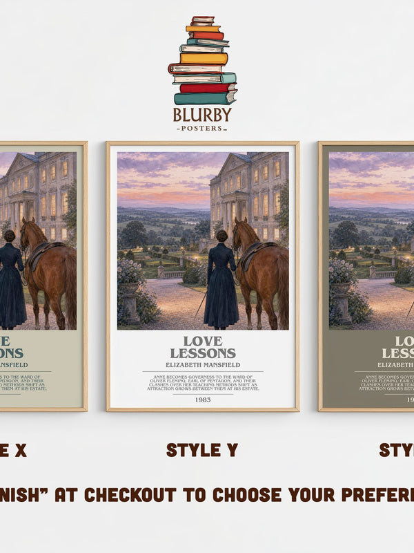 Love Lessons bookish print in frame leaning in hallway – romance wall art