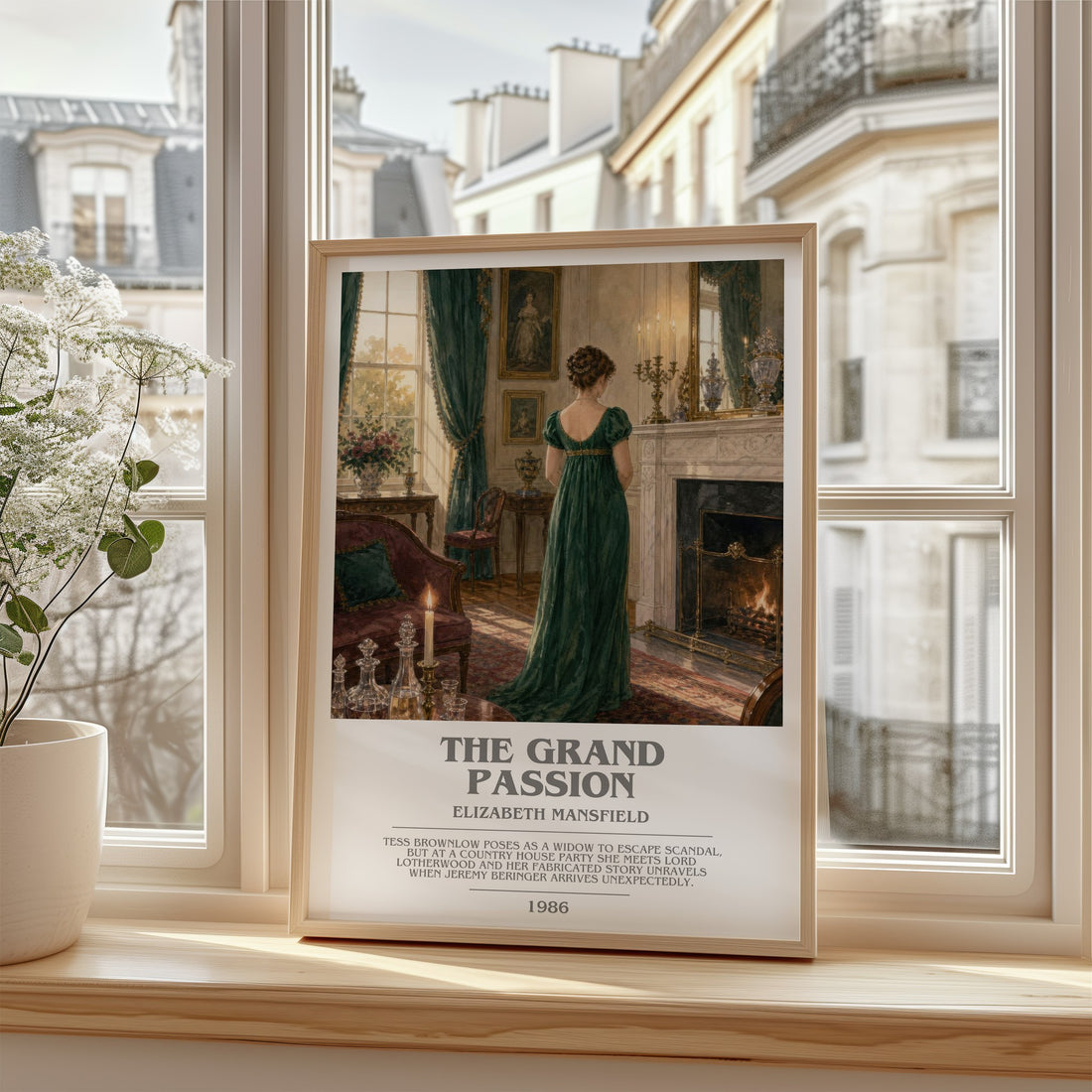 The Grand Passion bookish poster colour and style options – Elizabeth Mansfield book art