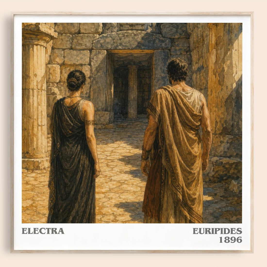 Electra literary book poster by Euripides – framed literary art print