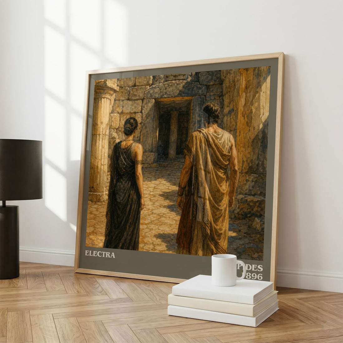 Electra literary print framed by window – literary home decor