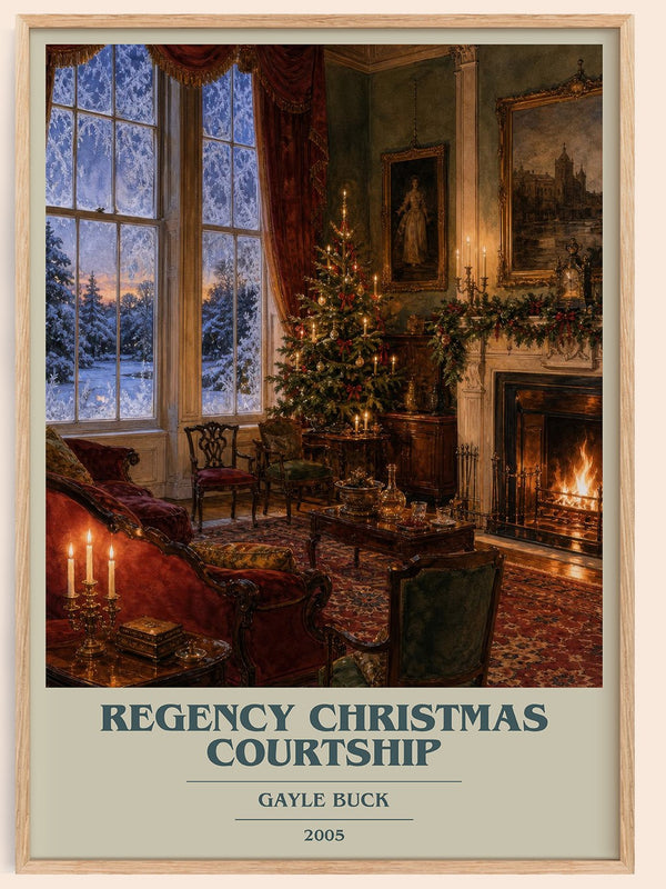 Regency Christmas Courtship book cover book poster by Gayle Buck – framed literary art print