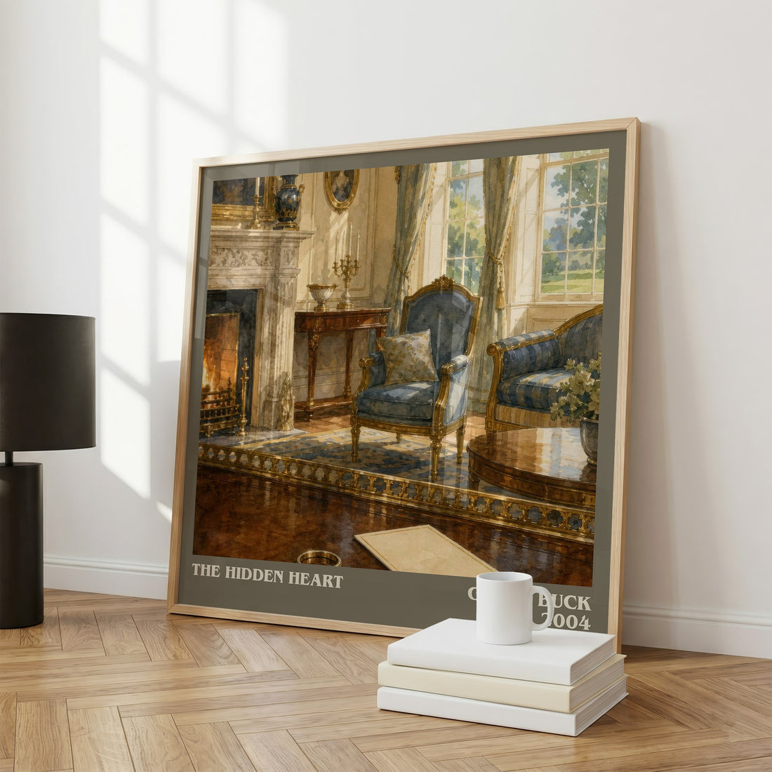 The Hidden Heart literary print framed by window – literary home decor