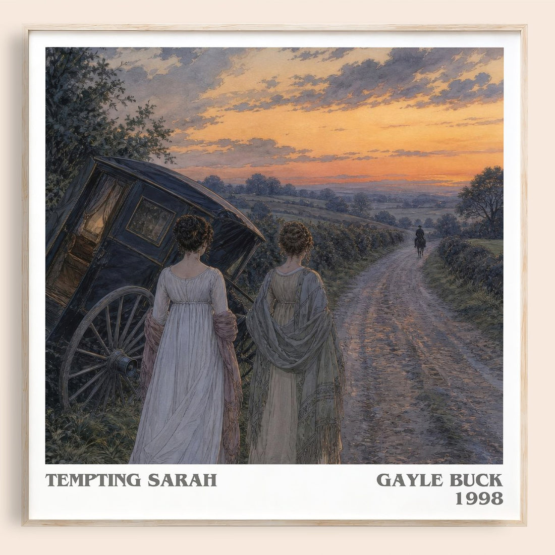 Tempting Sarah literary book poster by Gayle Buck – framed literary art print