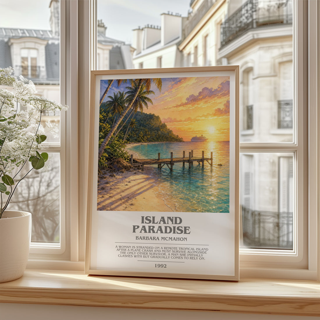 Island Paradise bookish poster colour and style options – Barbara McMahon book art