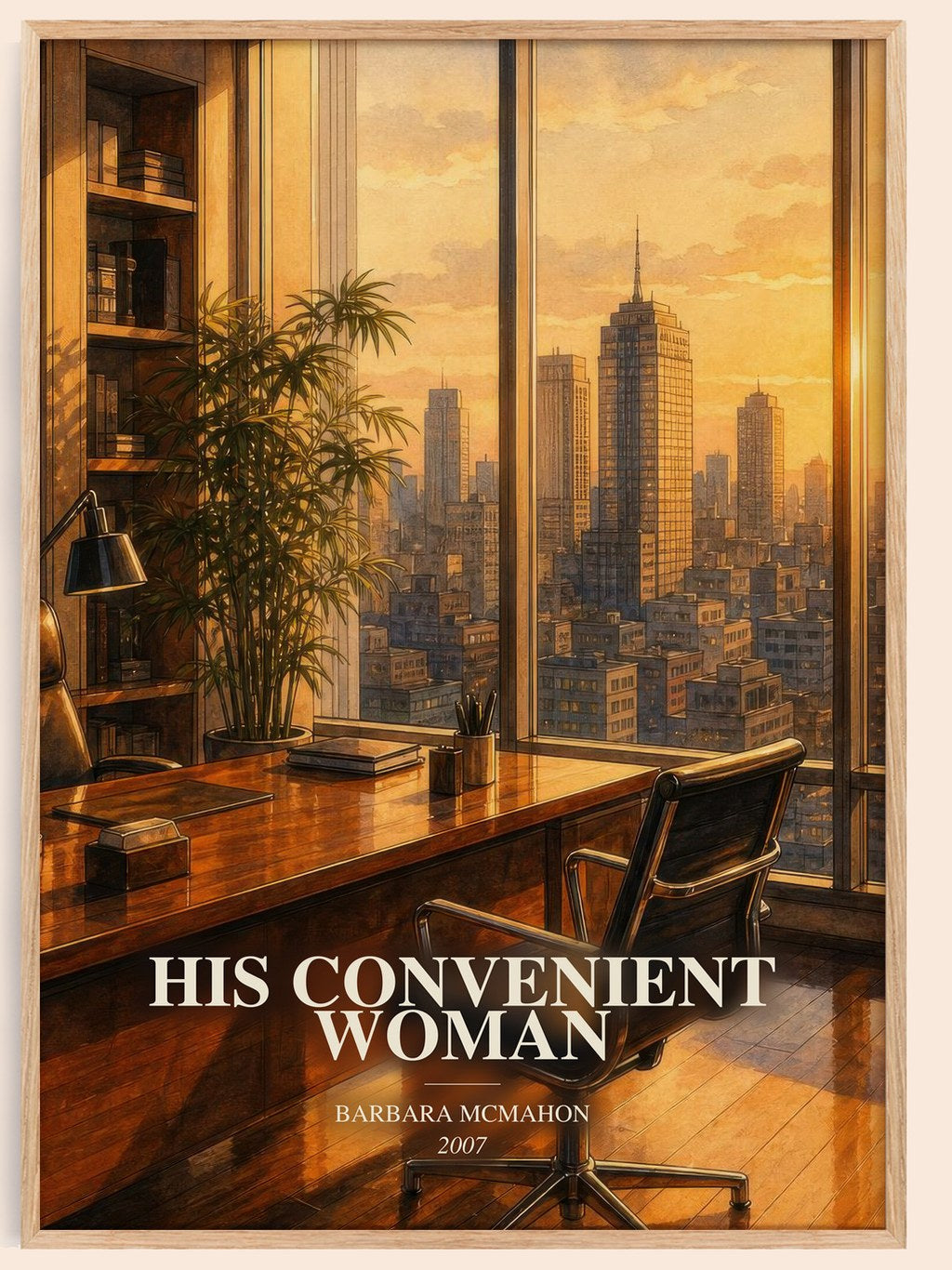 His Convenient Woman watercolour book poster by Barbara McMahon – framed literary art print