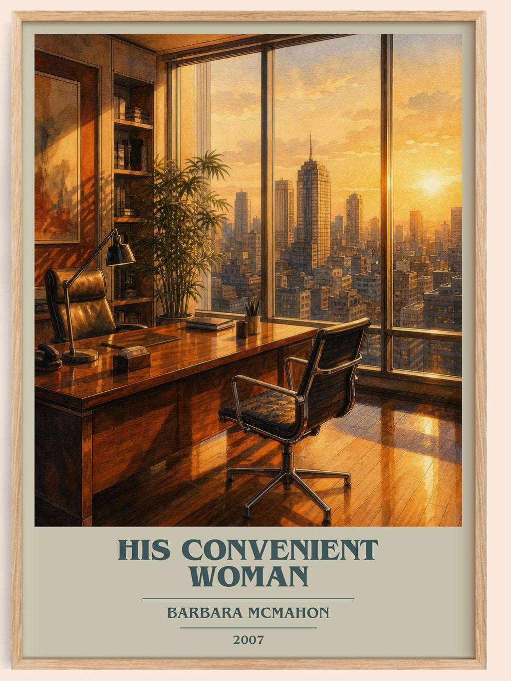 His Convenient Woman book cover book poster by Barbara McMahon – framed literary art print