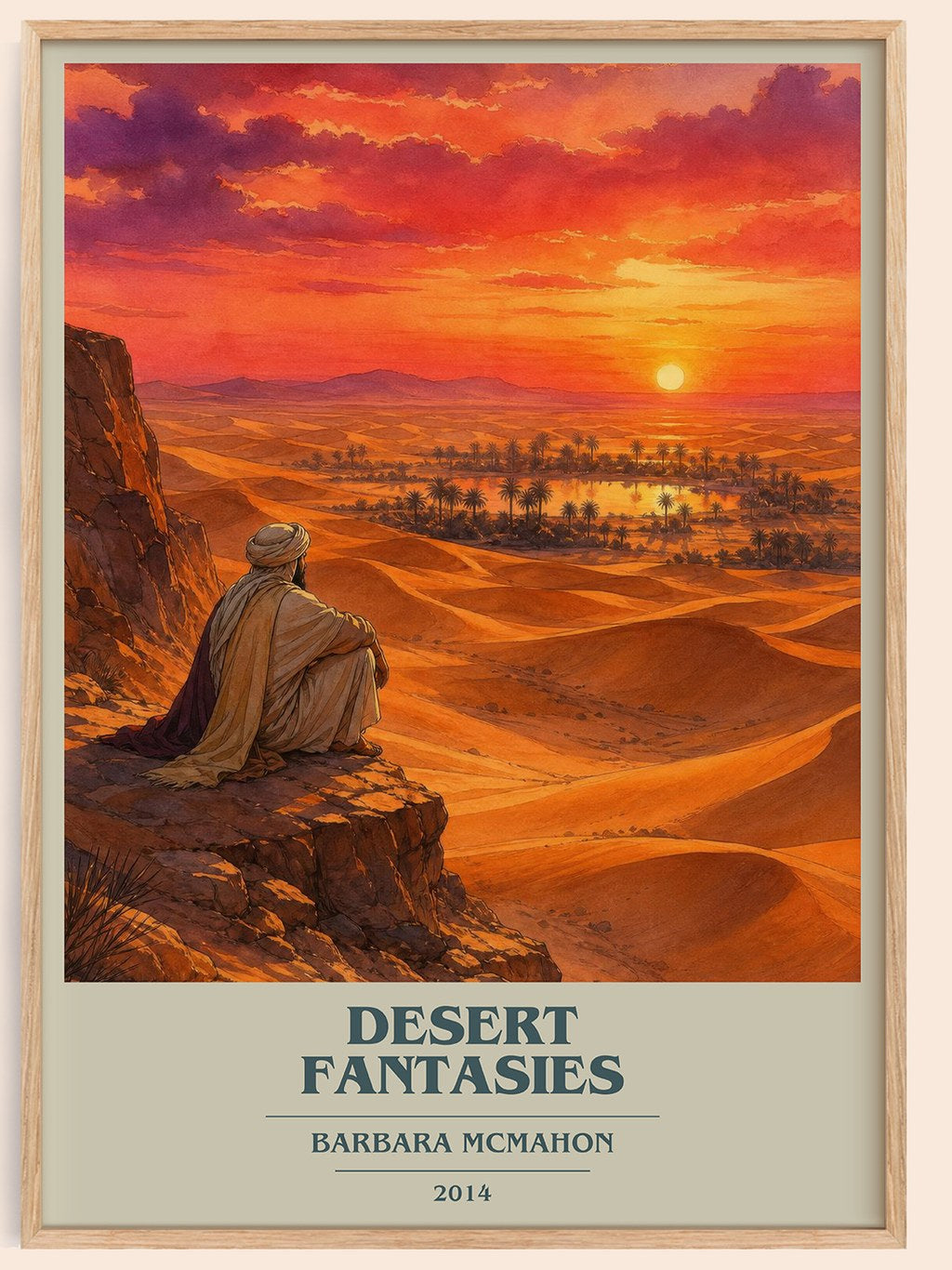 Desert Fantasies book cover book poster by Barbara McMahon – framed literary art print